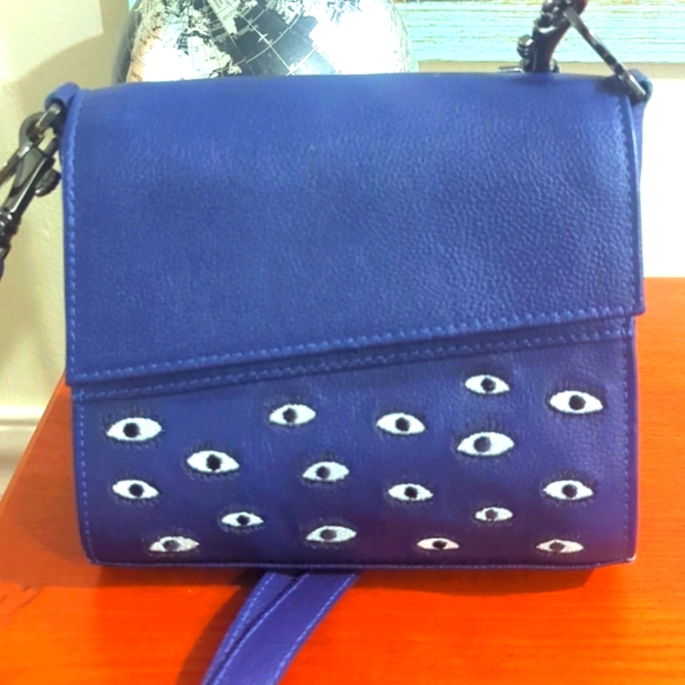 Royal Blue Leather - Crossbody Handbag
